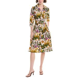 Samantha Sung Womens Audrey #1 Shirtdress, Orange